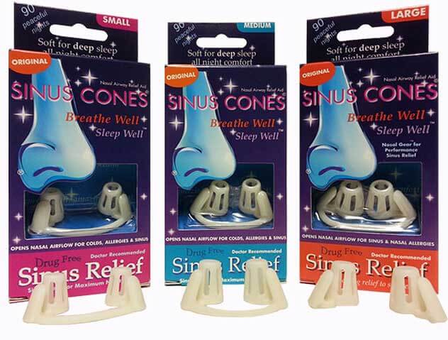 Sinus Cones are available in small, medium, large