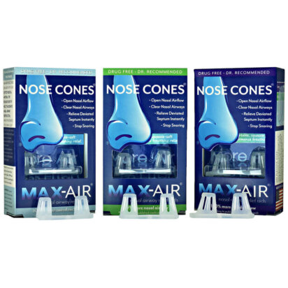 Image of Max-Air Nose Cones packaged products in Small Medium Large sizes