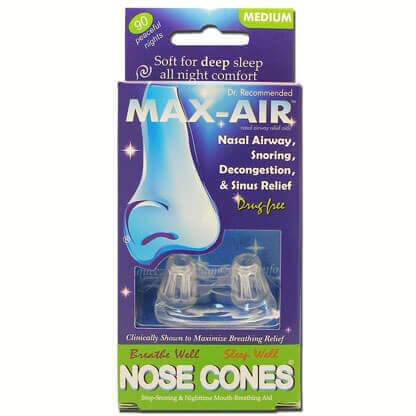 Max-Air-Nose-Cones size medium clear packaged product