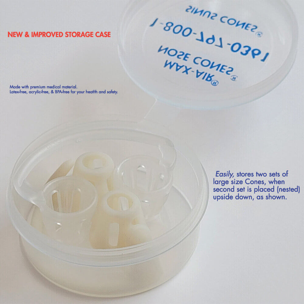Convenient Storage Case Easily Stores Two Sets of Nose Cones or Sinus Cones