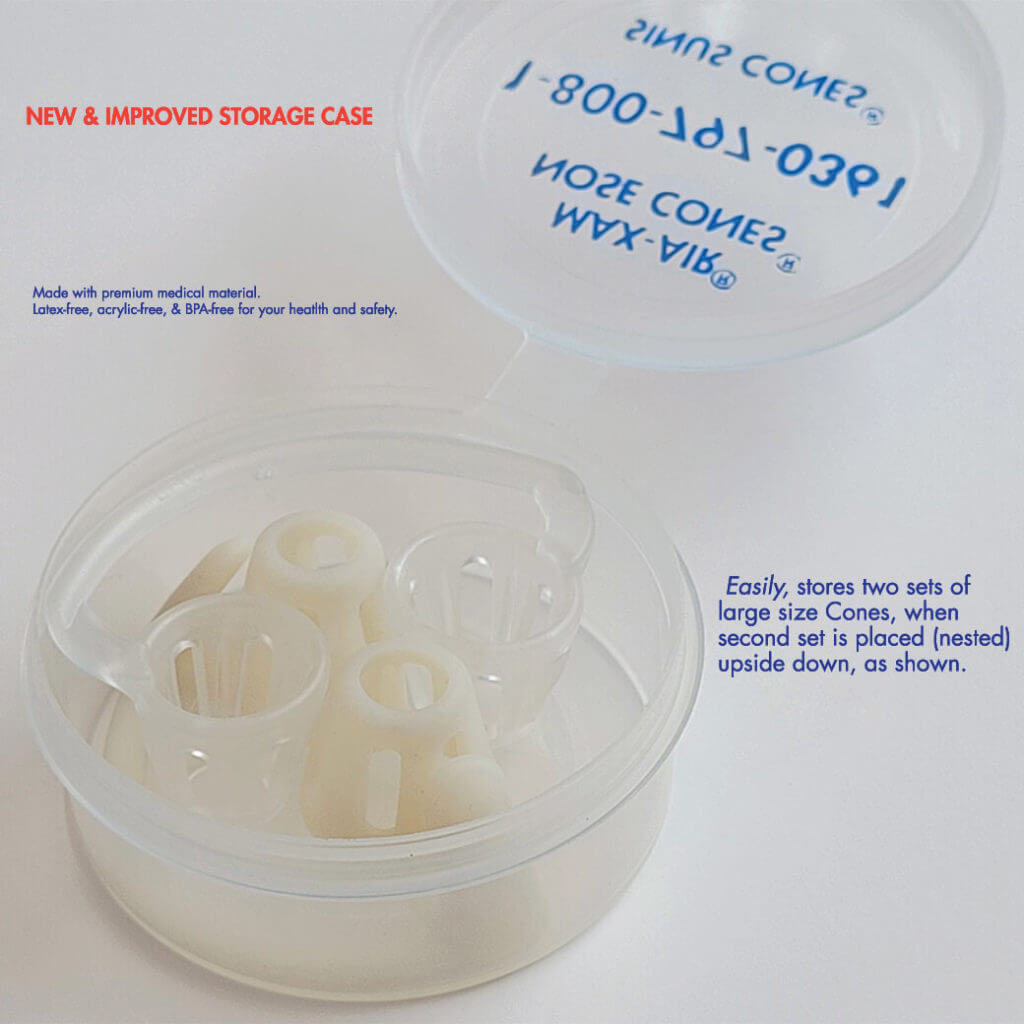 Storage / CarryCase MaxAir Nose Cones® Sinus Cones® Official Site ultimate breathing