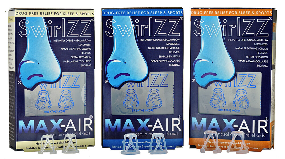 Max-Air SwirlZZ available in size small, medium and large. Transparent material one pair per package.
